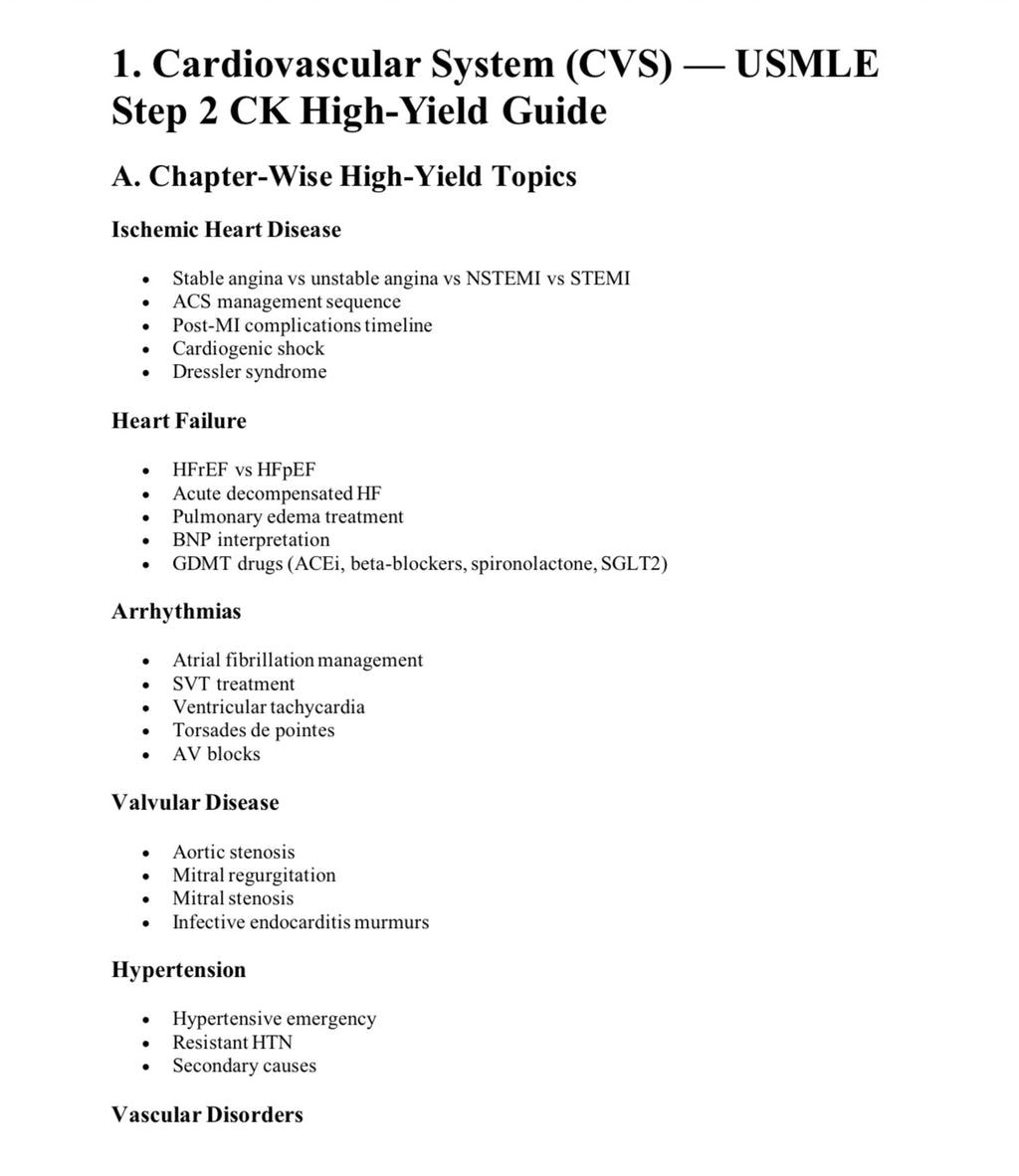 High-Yield Guide For USMLE Step 2 CK