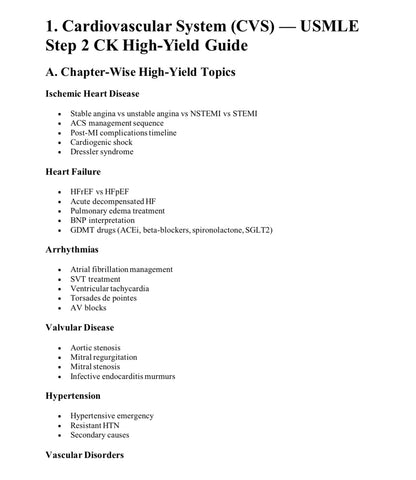 High-Yield Guide for USMLE Step 2 CK